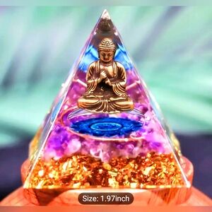1x piece Orgone Amethyst Pyramid, Room decoration Buddha Pyramid